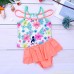 MSemis Kids Girls Flowers Printed Tankini Sleeveless Swimwear Swimsuti with Bottoms B07FX461X5